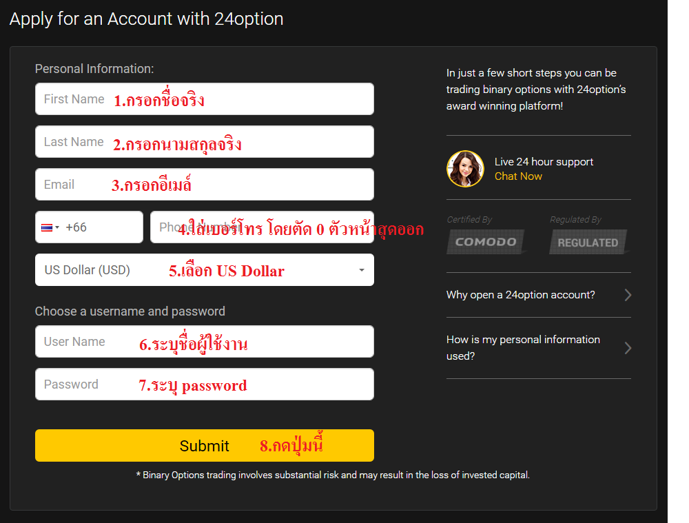 ความโดดเด่นของ 24option